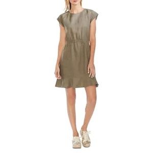 Vince Camuto 100% Linen Casual Dress Ruffle Hem Size Large